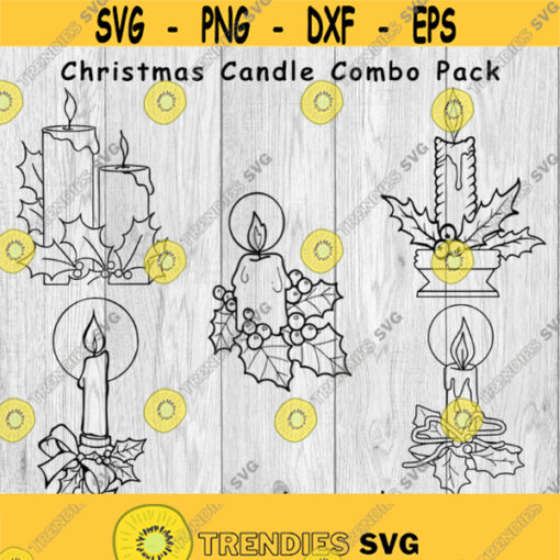 Christmas Candle Combo Pack Christmas Candle Holiday Candles svg png ai eps dxf digital files for cut projects Design 431