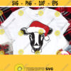Christmas Cow Svg Cow with Santa Hat Svg Christmas Svg Designs Christmas Farm Svg Christmas Shirt Svg Cricut File Silhouette Image Dxf Design 159