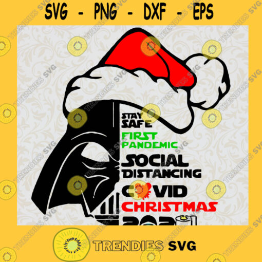 Christmas Darth Vader Face Png Stay Safe First Pandemic Social Distancing Covid Christmas 2020 Png Svg File For Cricut