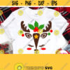 Christmas Deer Svg Cute Reindeer Head with Christmas Ornaments Christmas Shirt Svg Baby Kid Children Boy Girl Cricut Design Silhouette Design 960