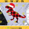 Christmas Dinosaur Svg Buffalo Plaid Dino Svg Santa T Rex Svg Kids Xmas Svg Dxf Eps Png Funny Holiday Cut Files Silhouette Cricut Design 1337 .jpg