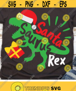 Christmas Dinosaur Svg, Santasaurus Rex Svg, Santa Dino Svg, Dxf, Eps, Png, Holiday T-Rex Cut Files, Funny Kids Shirt Svg, Silhouette Cricut Design -1187