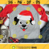 Christmas Dog Svg Puppy with Santa Hat Svg Santa Svg Puppy Cut File Kids Svg Dxf Eps Png Funny Holiday Svg Baby Svg Silhouette Cricut Design 979 .jpg