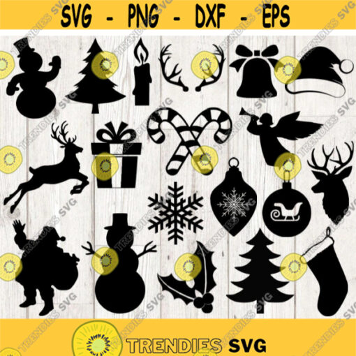 Christmas Elements SVG Christmas Decor Christmas Silhouette Christmas SVG Snowman Svg Santa Claus Svg Snowman Svg Holiday Svg Design 3006