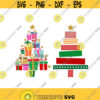 Christmas Gift Tree Cuttable Design SVG PNG DXF eps Designs Cameo File Silhouette Design 524