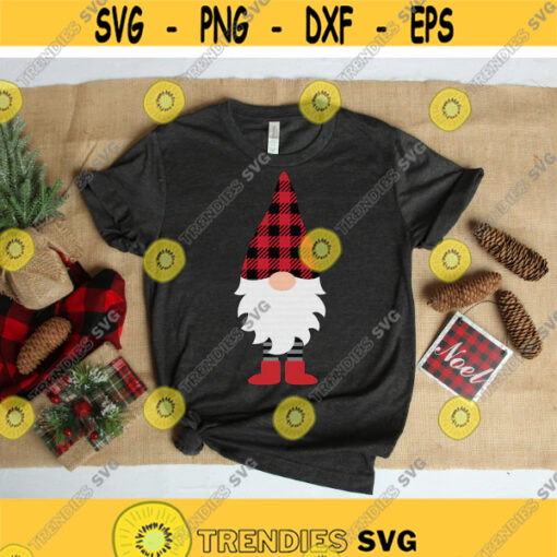 Christmas Gnome svg Gnome svg Gnome with Plaid Hat svg Christmas svg Nordic Gnome svg dxf png Gnome Shirt Print Cut File Clipart Design 132.jpg