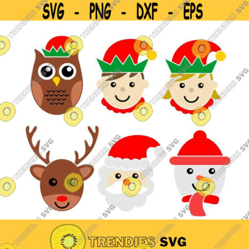Christmas Heads Santa elf Cuttable Design SVG PNG DXF eps Designs Cameo File Silhouette Design 267