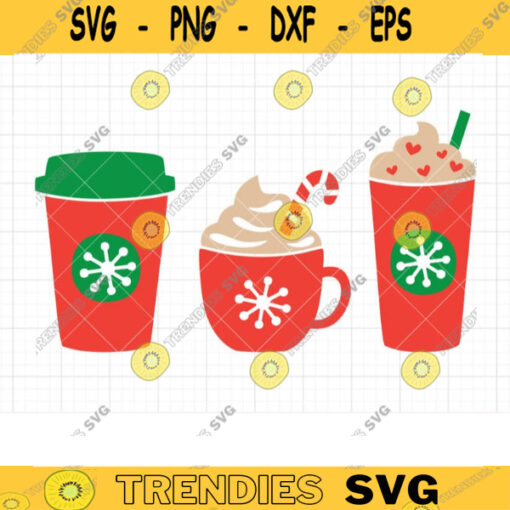 Christmas Holidays Drink SVG DXF Winter Peppermint Coffee Chocolate Cocoa Drink Beverage Cup of Cheer svg dxf Cut Files Clipart copy