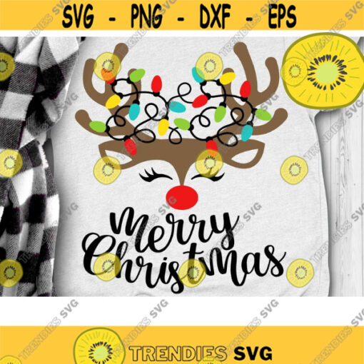 Christmas Lights Reindeer Svg Xmas lights Moose Svg Christmas Reindeer Svg Christmas Cut Files Dxf Eps Png Design 484 .jpg