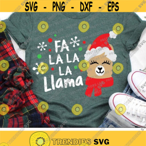 Christmas Llama Svg Fa La La Llama Svg Kids Holiday Cut File Funny Svg Dxf Eps Png Xmas Alpaca Svg Winter Clipart Silhouette Cricut Design 504 .jpg