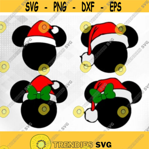 Christmas Mickey SVG Mickey with santa hat Christmas SVG Mickey Mouse Ears SVG Disney Christmas svg minnie svg Svg Dxf Eps Png Design 13