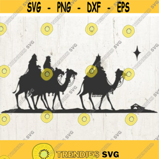 Christmas Nativity SVG Silhouette Three 3 Wise Men Vector svg Clipart Christmas svg Wise men Camel Nativity SVG Files For Cricut Design 34
