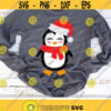 Christmas Penguin Svg Cute Penguin Svg Kids Cut Files Santa Hat Svg Girls Holiday Svg Dxf Eps Png Winter Clipart Silhouette Cricut Design 2896 .jpg