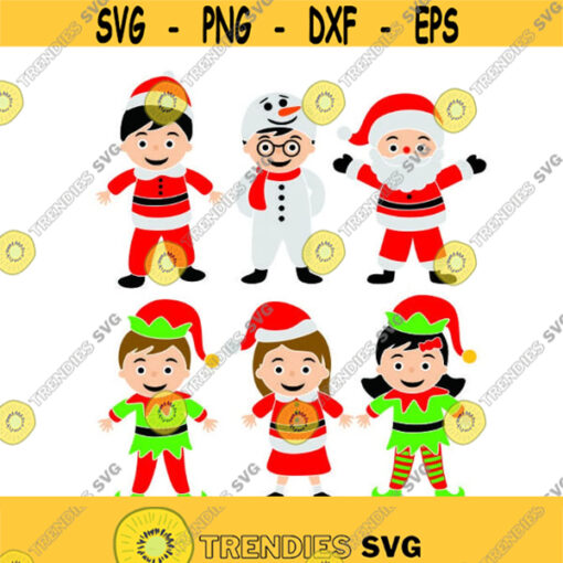 Christmas People clipart Cuttable Design SVG PNG DXF eps Designs Cameo File Silhouette Design 1052