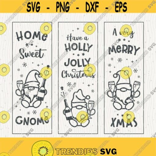 Christmas Porch Sign Svg Merry Christmas Gnome Png Drink Champagne Cut File for Cricut Instant Download Prosecco Svg Holly Jolly Gnomies Design 602