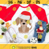 Christmas Puppy Svg Cute Dog with Santa Hat Svg Funny Holiday Svg Dxf Eps Png Kids Cut Files Baby Clipart Winter Silhouette Cricut Design 2859 .jpg