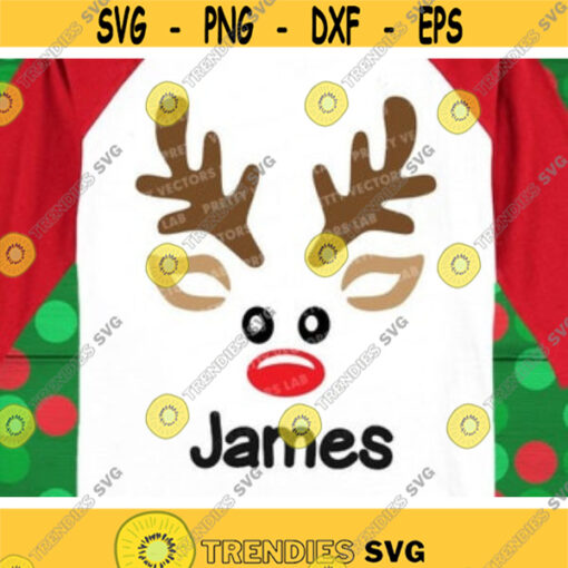 Christmas Reindeer Face Svg Deer Svg Reindeer Monogram Svg Rudolph Svg Reindeer Boy Clipart Deer SVG DXF EPS Deer Kids Xmas Cut Files Design 238 .jpg