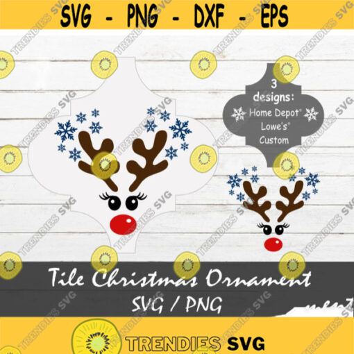 Christmas Reindeer Tile Ornament SVG Reindeer SVG Girl Christmas svg Reindeer face svg Tile Ornament Template SVG Arabesque Tile svg Design 137.jpg