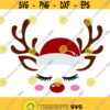Christmas Reindeer Unicorn Holly Face Cuttable Design SVG PNG DXF eps Designs Cameo File Silhouette Design 165