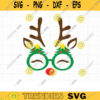 Christmas Reindeer Wearing Eyeglasses SVG DXF Cute Funny Reindeer Face svg dxf PNG Cut Files for Cricut Commercial Use Clipart copy
