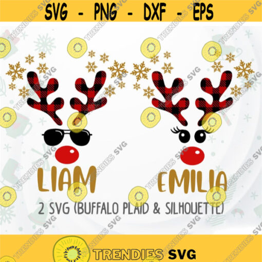 Christmas Reindeer face Buffalo Plaid SVG Merry Christmas svg Reindeer Buffalo Plaid SVG Christmas Reindeer Monogram SVG Design 160.jpg