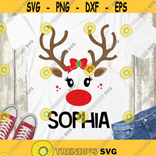 Christmas Reindeer face SVG Christmas SVG Deer girl shirt SVG Reindeer face cut files