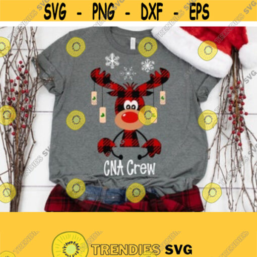 Christmas SVG Buffalo Plaid Moose SVG CNA Nurse Christmas Svg Nurse Clipart Christmas Clip Art Svg Eps Ai Pdf Png Jpeg Cut Files