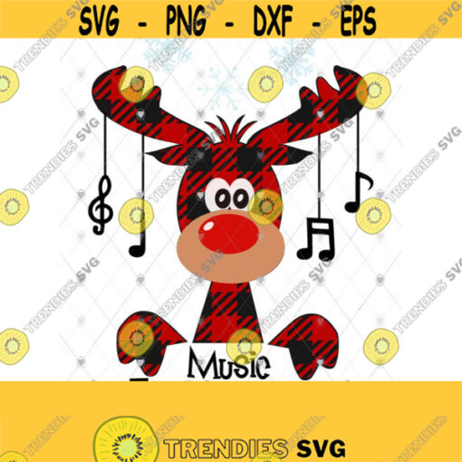 Christmas SVG Buffalo Plaid Moose SVG Music Teacher Squad Moose Music Teacher Christmas Clipart Svg Eps Ai Pdf Png Jpeg Cut Files