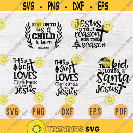 Christmas SVG Bundle Pack 5 Svg Files for Cricut Vector Jesus Quotes Cut Files Instant Download Cameo Dxf Eps Png Pdf Iron On Shirt 2 Design 1035.jpg