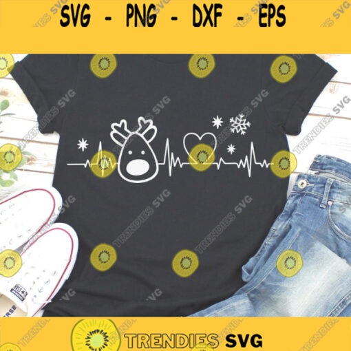 Christmas SVG Christmas Heartbeat SVG Reindeer Svg Christmas Shirt Svg Kids Christmas Svg Svg files for Cricut Sublimation Designs