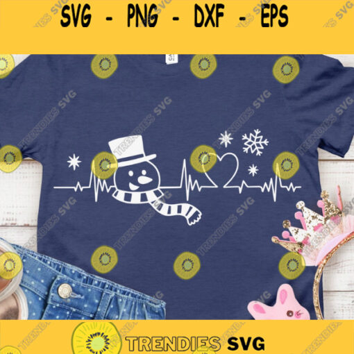 Christmas SVG Christmas Heartbeat SVG Snowman Svg Christmas Shirt Svg Kids Christmas Svg Svg files for Cricut Sublimation Designs