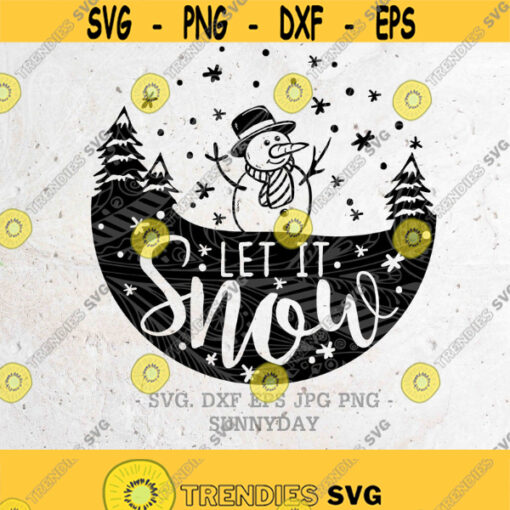 Christmas SVG Cut FileLet it snow svgMerry Christmas Svg File DXF Silhouette Print Vinyl Cricut Cutting SVG T shirt Design Decal Iron on Design 112