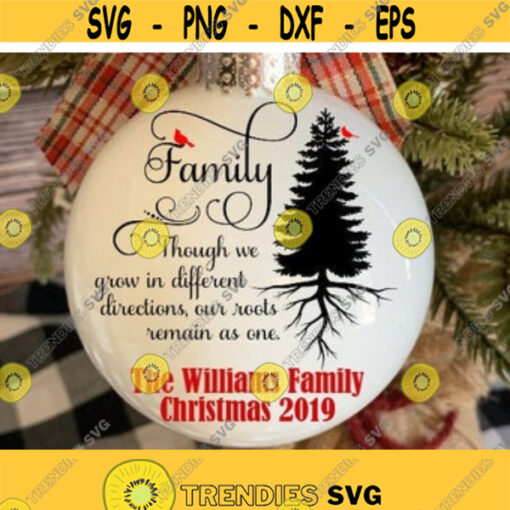 Christmas SVG Family Quote with Cardinal SVG Eps Png Family tree svg Christmas ornament svg cutting files for cricut and silhouette Design 14