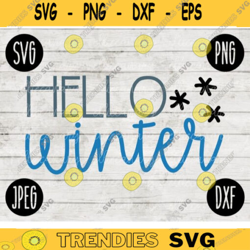 Christmas SVG Hello Winter svg png jpeg dxf Silhouette Cricut Vinyl Cut File Winter Holiday Small Business Use Family Team 1676