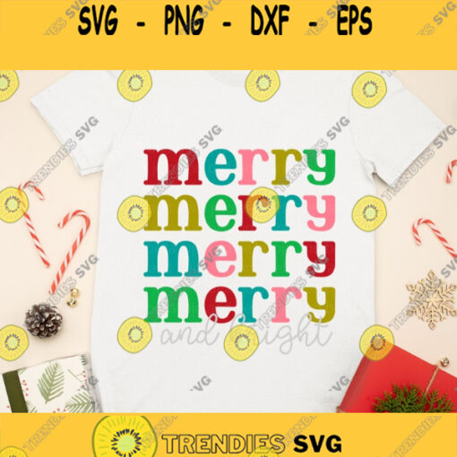 Christmas SVG Merry Christmas SVG Merry and Bright Svg Rainbow Christmas Shirt Svg Christmas cut files Svg files for Cricut