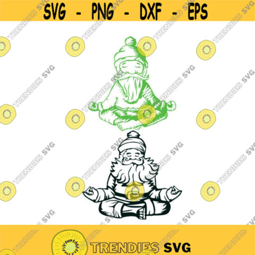 Christmas Santa Claus Yoga Cuttable Design SVG PNG DXF eps Designs Cameo File Silhouette Design 1918