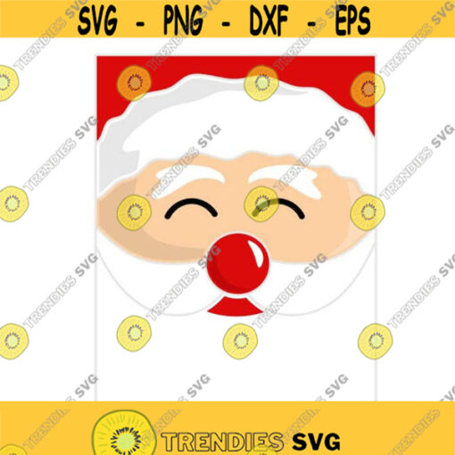 Christmas Santa Face Square Cuttable Design SVG PNG DXF eps Designs Cameo File Silhouette Design 219
