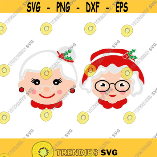 Christmas Santa Mrs Claus Cuttable Design SVG PNG DXF eps Designs Cameo File Silhouette Design 278