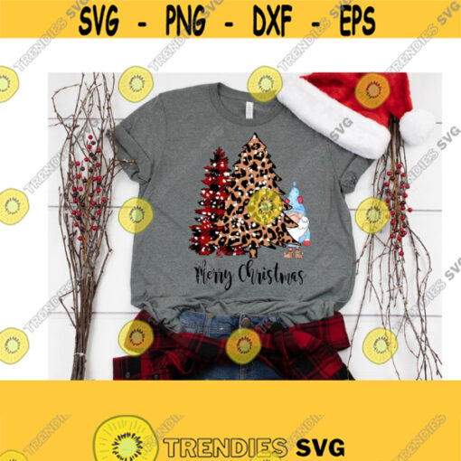 Christmas Sublimation Design Gnome Sublimation DTG Printing Buffalo Plaid Christmas Clipart Leopard Print Christmas Shirt Design