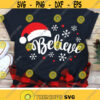 Christmas Svg Believe Svg Santa Hat Svg Dxf Eps Png Christmas Cut Files Woman Svg Kids Shirt Design Winter Clipart Silhouette Cricut Design 3057 .jpg
