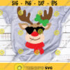 Christmas Svg Girl Reindeer Svg Reindeer with Sunglasses Svg Dxf Eps Png Kids Cut Files Toddler Svg Holiday Clipart Silhouette Cricut Design 1842 .jpg