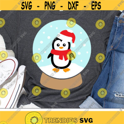 Christmas Svg Penguin Svg Snow Globe Svg Dxf Eps Png Kids Cut Files Holidays Clipart Baby Winter Svg Santa Hat Svg Silhouette Cricut Design 1134 .jpg