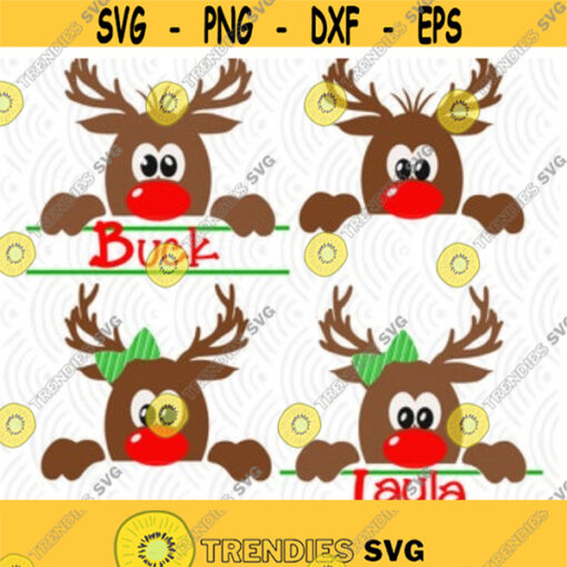 Christmas Svg Reindeer Svg Reindeer Monogram Svg Christmas Monogram Digital Cut Files Instant Download SVG DXF Ai Pdf Eps Png Design 5