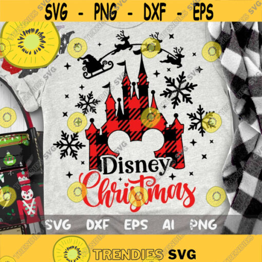 Christmas Svg Snowflake Svg Christmas Trip Svg Plaid Castle Svg Magic Castle Svg Mouse Ears Svg Dxf Png Design 449 .jpg