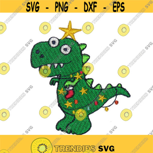 Christmas T Rex Tree Rex Dinosaur Monogram Machine Embroidery INSTANT DOWNLOAD pes dst Design 2064