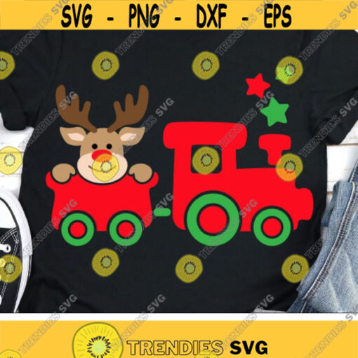 Christmas Train with Reindeer Svg Boy Christmas Svg Reindeer Train Svg Dxf Eps Png Kids Cut Files Holiday Clipart Silhouette Cricut Design 2767 .jpg