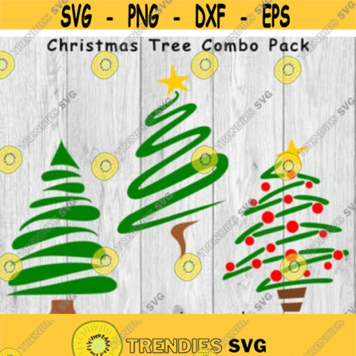 Christmas Tree Combo Pack of 3 Trees svg png ai eps dxf files for Decals Vinyl Decals Printing T shirts Cricut other cut files Design 44