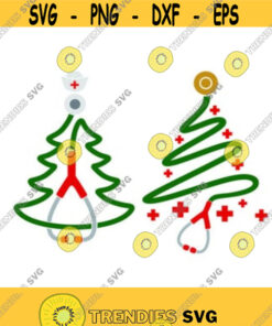 Christmas Tree Doctor Nurse Cuttable Design SVG PNG DXF eps Designs Cameo File Silhouette Design 144
