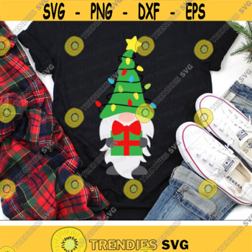 Christmas Tree Gnome Svg Christmas Svg Christmas Gnome Svg Dxf Eps Png Christmas Cut Files Christmas Shirt Design Silhouette Cricut Design 2891 .jpg