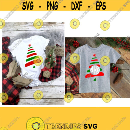 Christmas Tree SVG Christmas Monogram SVG Christmas SVG Christmas Clipart Svg Dxf Ai Pdf Eps Png Jpeg Digital Cut Files